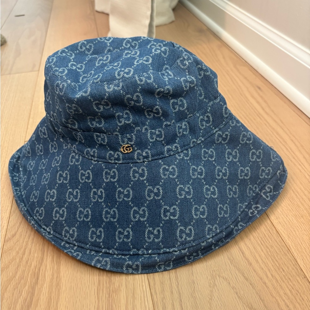 GG Bucket Hat Denim Blue Logo - Picture 4 of 4